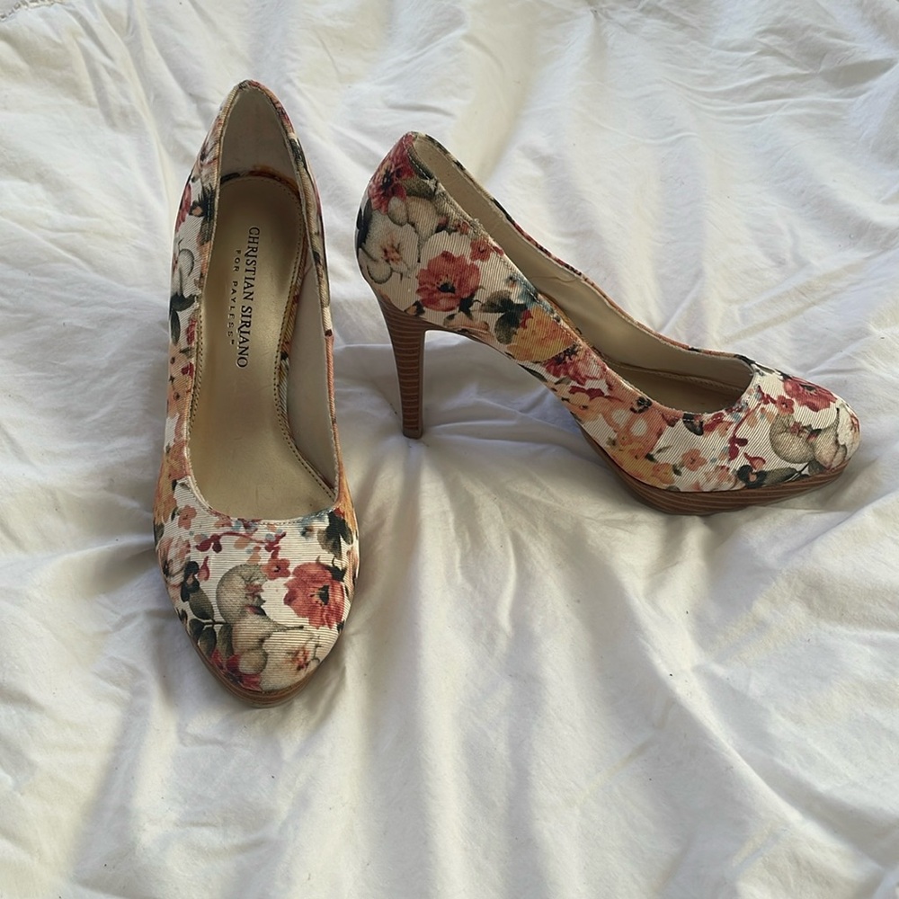 Christian Siriano For Payless Floral Heels - Size 7 - New